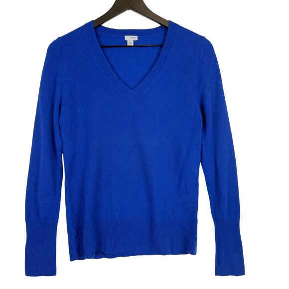Halogen 100% Cashmere Vneck Sweater Blue Womens - S - Picture 1 of 8